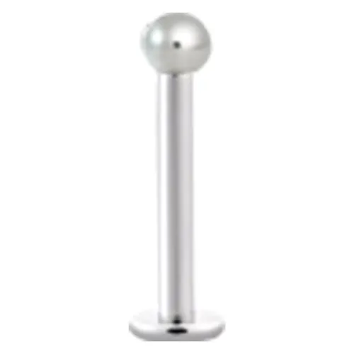 Silbernes Titan Labret mit Innengewinde, Stärke 1,2 mm, Länge 9,0 mm, Kugel 2,5 mm
