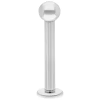 Silbernes Titan Labret mit Innengewinde Silbernes Titan Labret mit rundem Kopf auf weißem Hintergrund