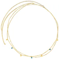 Zweireihige Bauchkette Gold von Wildcat Goldene zweireihige Bauchkette aus Chirurgenstahl 316L auf weißem Hintergrund