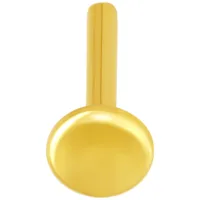 14K Gold Labret Stud Innengewinde Glänzender 14K Gold Labret Stecker auf weißem Hintergrund