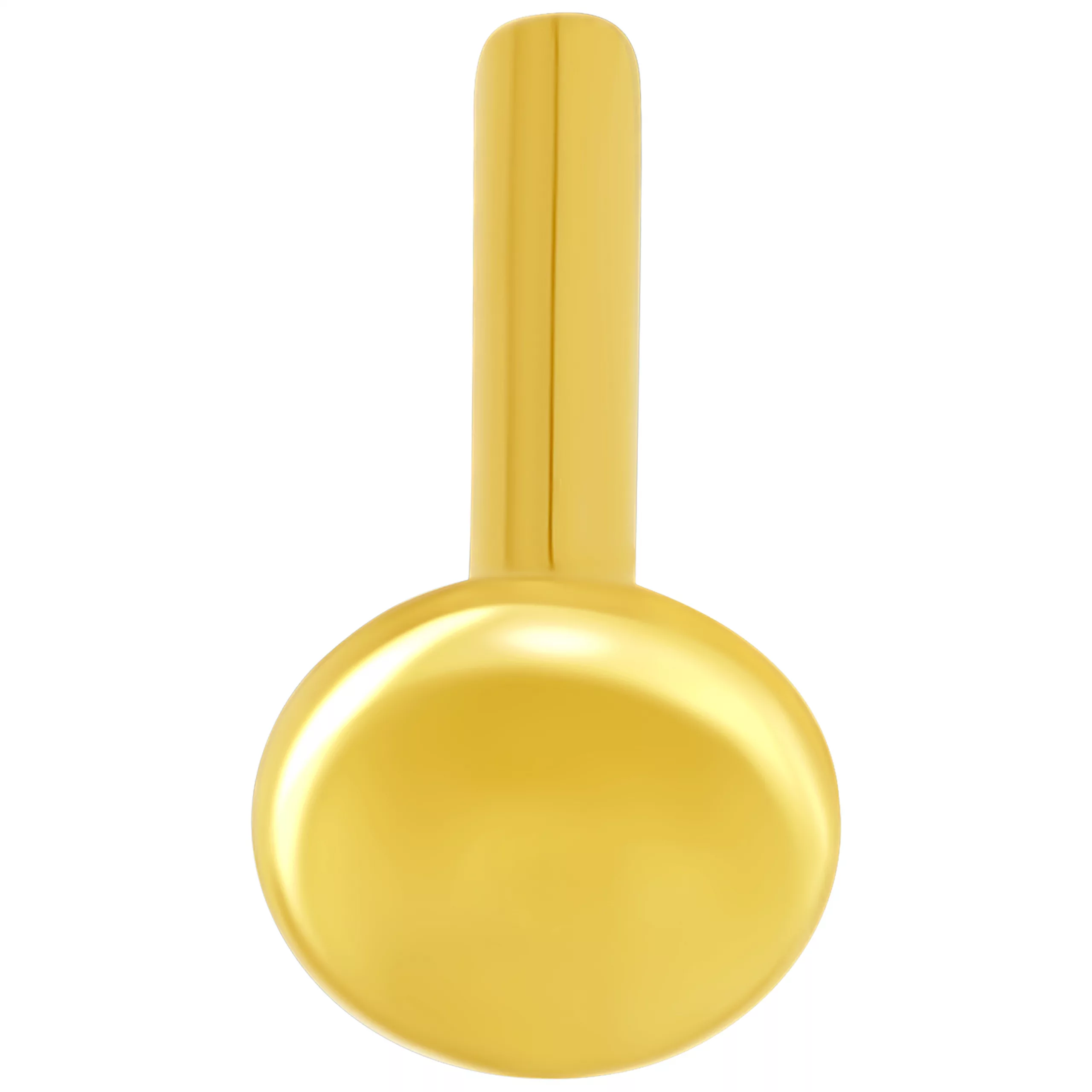 14K Gold Labret Stud Innengewinde Glänzender 14K Gold Labret Stecker auf weißem Hintergrund