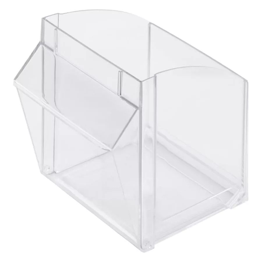 Transparenter Staladisplay 177x147/161mm Transparentes Staladisplay aus Kunststoff mit abgerundeten Kanten auf weißem Hintergrund