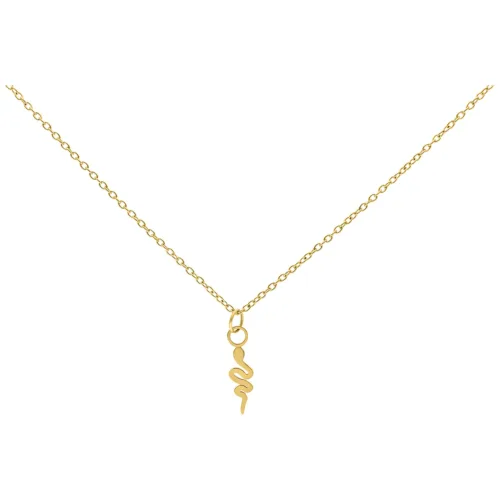 Goldene Kette mit Schlangenanhänger auf weißem Hintergrund