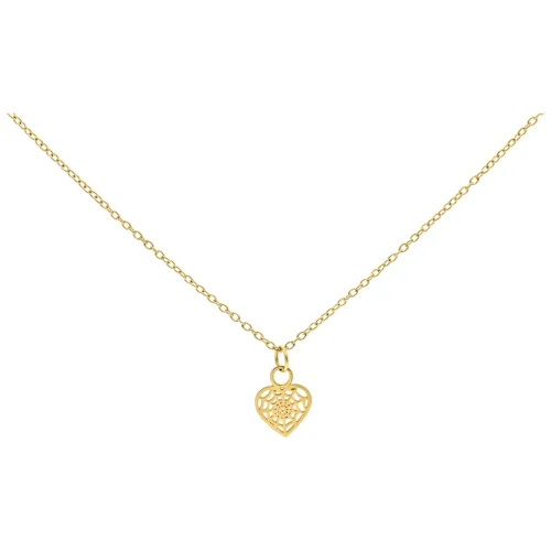 Goldene Herzanhänger-Kette auf weißem Hintergrund