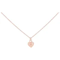 Roségoldene Kette mit filigranem Herzanhänger auf weißem Hintergrund
