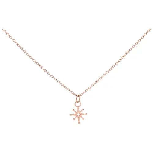 Filigrane Polar Star Kette aus Chirurgenstahl in Roségold auf weißem Hintergrund