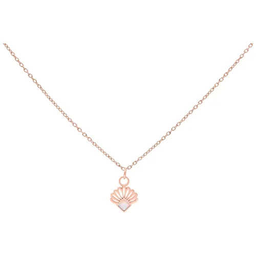 Kette mit synthetischem Opal-Anhänger in Roségold, 50 cm lang