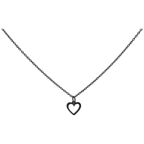 Little Heart Necklace - Black Metal