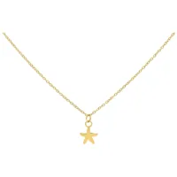 Little Starfish Kette in Gold, 50 cm Goldene Kette mit kleinem Seestern-Anhänger, Studiohintergrund