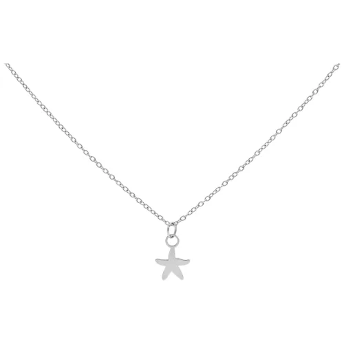 Silberne Kette mit kleinem Seestern-Anhänger auf weißem Hintergrund