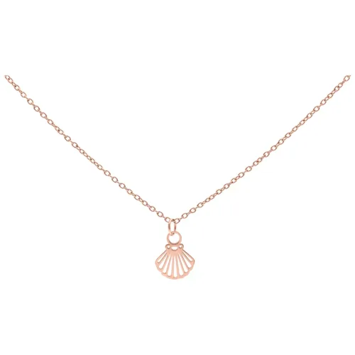 Kette aus Chirurgenstahl mit Muschel-Anhänger in Roségold auf weißem Hintergrund