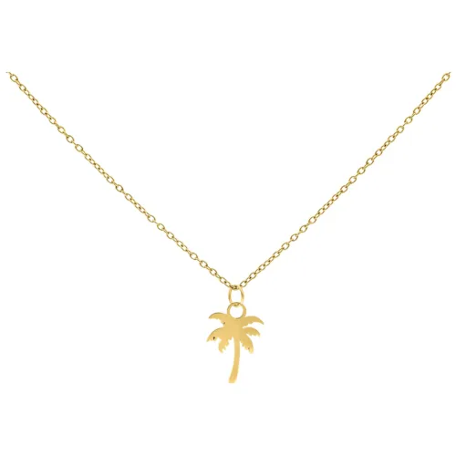 Goldene Kette mit Palmenanhänger auf weißem Hintergrund, 50 cm lang