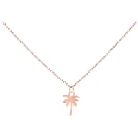 Roségoldene Kette mit Palmenanhänger auf weißem Hintergrund