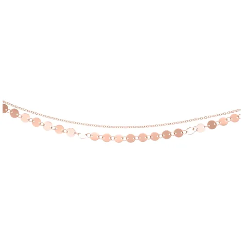 Roségoldene mehrlagige Fußkette aus Chirurgenstahl auf weißem Hintergrund