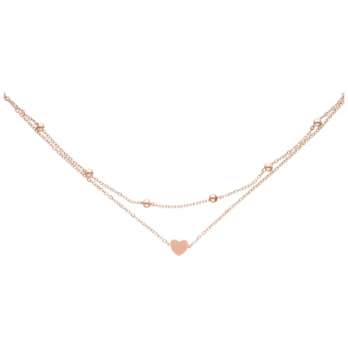 Roségoldenes Fußkettchen mit Herzanhänger und verstellbarer Länge, auf weißem Hintergrund
