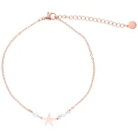 Roségold Starfish Fußkettchen mit Perlen Fußkettchen in Roségold mit Seestern-Anhänger und Perlen auf weißem Hintergrund