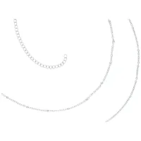 Silberne Doublerow Bauchkette aus Chirurgenstahl Zweireihige Bauchkette in Silber aus Chirurgenstahl 316L auf weißem Hintergrund