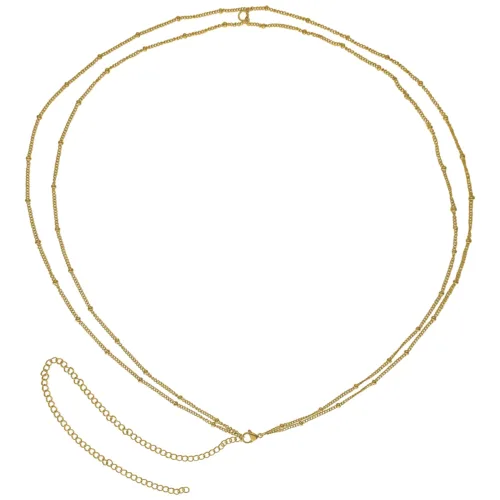 Goldene Piercingkette aus Chirurgenstahl 316L auf weißem Hintergrund