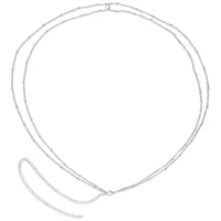 Silberne Bauchkette aus Chirurgenstahl Silberne Bauchkette aus Chirurgenstahl 316L auf weißem Hintergrund