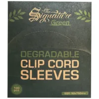 Biologisch abbaubare Clipcord Sleeves 50x750mm Verpackung der biologisch abbaubaren Clipcord Sleeves, 50x750mm, The Signature Green