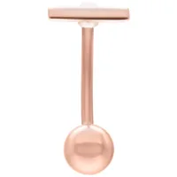 Roségoldenes Bar Micro Bananabell 1,6 mm Roségoldenes Bananabell mit 1,6 mm Stärke und 12 mm Länge auf weißem Hintergrund
