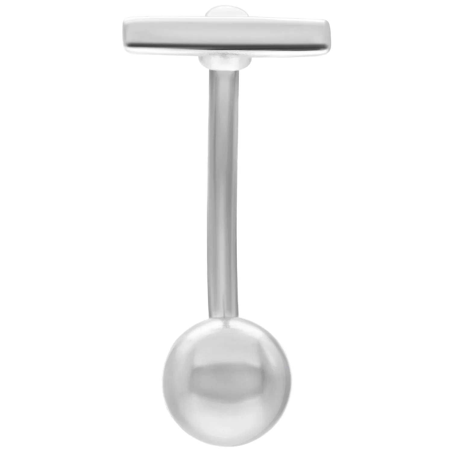 Silbernes Micro Bananabell Piercing Silbernes Micro Bananabell Piercing auf weißem Hintergrund