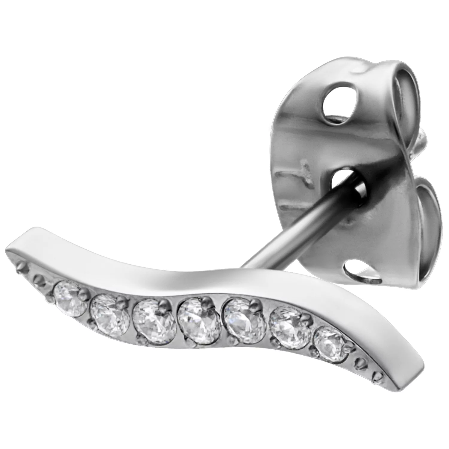 Silberne Kristall Ohrstecker - Set Schmuck Silberne Ohrstecker mit Kristallen auf weißem Hintergrund