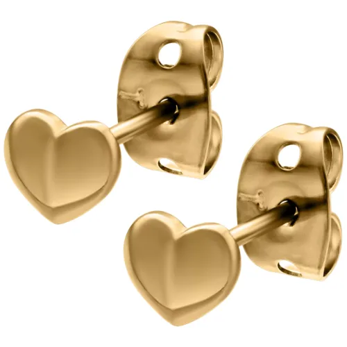 Heart Earstuds - Golden Metal