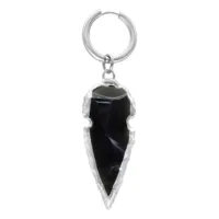 Little Obsidian Stone Hoops Little Obsidian Stone Hoops
