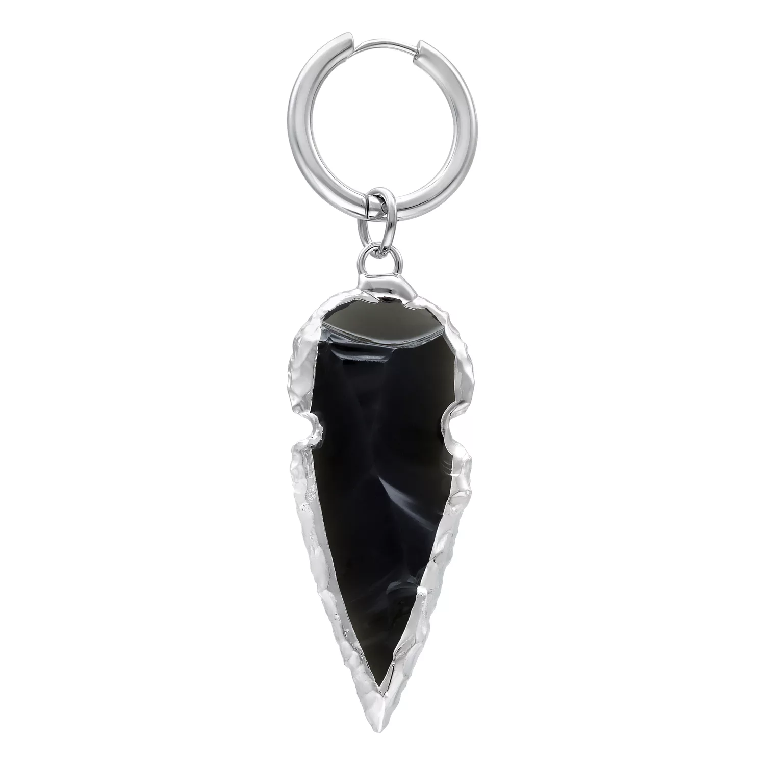 Little Obsidian Stone Hoops Little Obsidian Stone Hoops