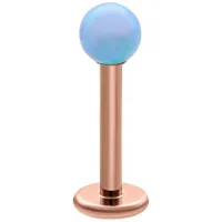 Hellblaues Opal Labret 5,0 mm Roségold Hellblaues Opal-Labret mit roségoldenem Titanstab, 5,0 mm Länge