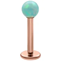 Mintgrüner Opal Ball Micro Labret 5,0 mm Mintgrüner synthetischer Opal auf roségoldenem Labret mit Außengewinde