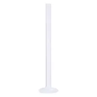 Unthreaded PTFE Labret Stab 18mm Transparenter PTFE Labret Stab mit flacher Basis auf weißem Hintergrund