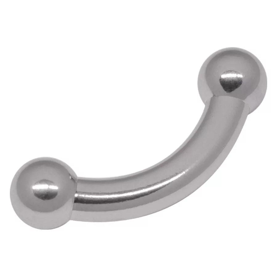 Silbernes Prince Bananabell 5mm x 18mm Silberfarbenes Prince Bananabell mit 5 mm Stärke und 18 mm Länge auf weißem Hintergrund