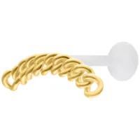 Goldenes Chunky Chain Labret Push Fit 5 mm Goldenes Chunky Chain Labret mit 5 mm Plattengröße auf weißem Hintergrund