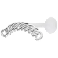 Silbernes Chunky Chain Push Fit Labret Silbernes Labret mit massiver Kettenglieder-Optik auf weißem Hintergrund