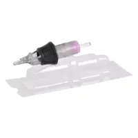 Wildcat Magnum Curved Tattoo Cartridges 20 Stk Transparente Magnum Curved Tattoo Cartridge mit schwarzem Griff auf weißem Hintergrund