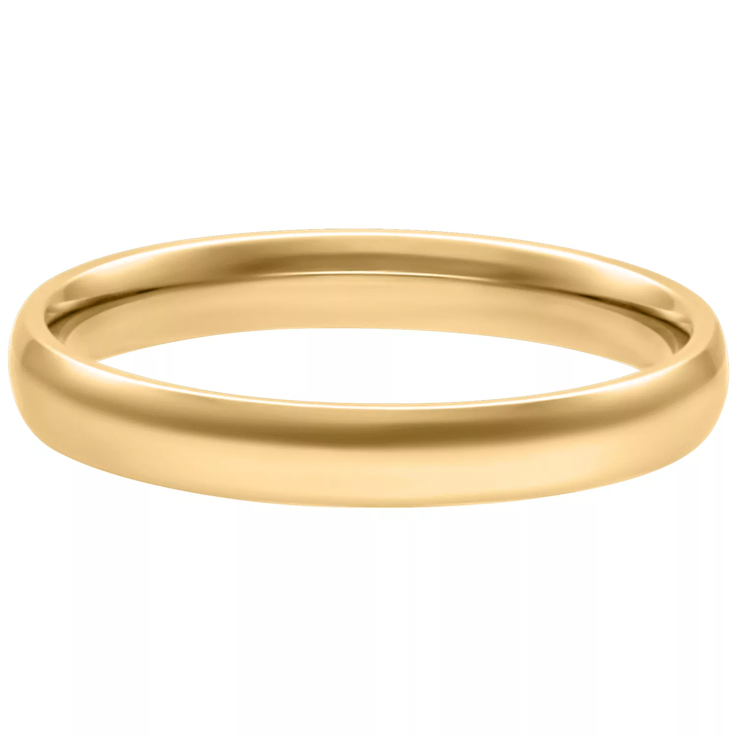 Goldener Basic Ring 17,0 mm aus Chirurgenstahl Schlichter goldener Ring aus Chirurgenstahl, 17,0 mm Größe, auf weißem Hintergrund