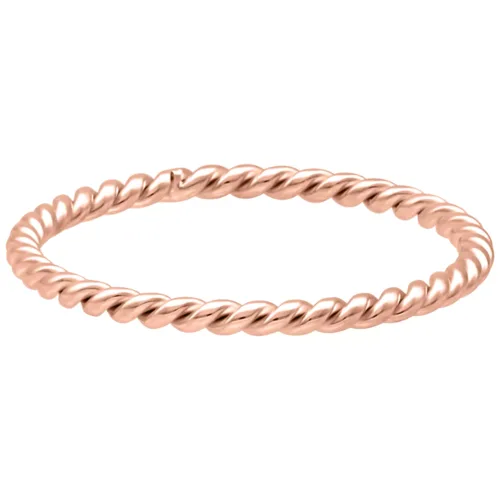 Roségoldener gedrehter Ring aus Chirurgenstahl auf weißem Hintergrund