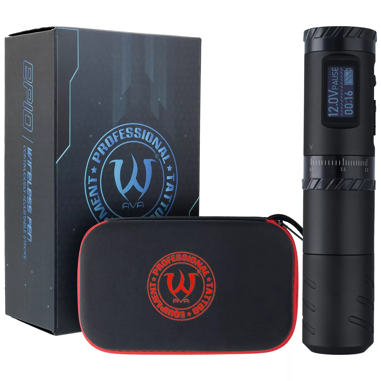 Kabellose Tattoo Pen Maschine in Schwarz Schwarze kabellose Tattoo Pen Maschine mit Etui und Verpackung