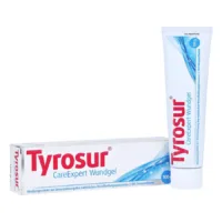 Tyrosur CareExpert Wundgel 100g Tube Tyrosur CareExpert Wundgel Tube neben Verpackung auf weißem Hintergrund