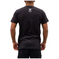 Schwarzes Wildcat T-Shirt mit Logoprint Rückansicht eines schwarzen Wildcat T-Shirts mit Logoprint auf weißem Hintergrund