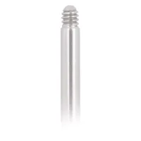 Titan Labret Stecker in Weißgold Silberner Titan Labret Stecker mit Außengewinde auf weißem Hintergrund