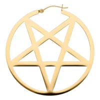 Goldene Pentagramm Ohrringe aus Edelstahl auf weißem Hintergrund