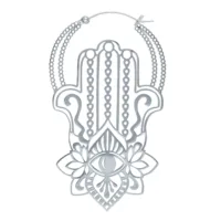 Khamsa Hoops in Silber mit Hamsa-Design Silberne Khamsa Hoops mit filigranem Hamsa-Design und Klappverschluss