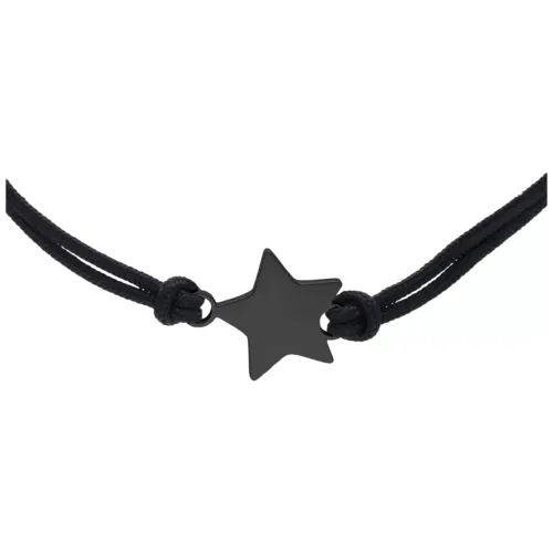 Schwarzes Nylonarmband mit Sternanhänger, verstellbar