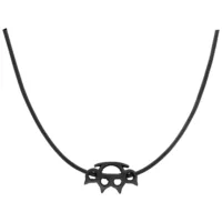 5FDP Charm Halskette aus Leder Schwarze 5FDP Halskette mit Lederband auf weißem Hintergrund
