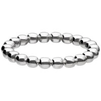 Silberner Bubble Ring aus Chirurgenstahl Silberner Bubble Ring aus glänzendem Chirurgenstahl auf weißem Hintergrund