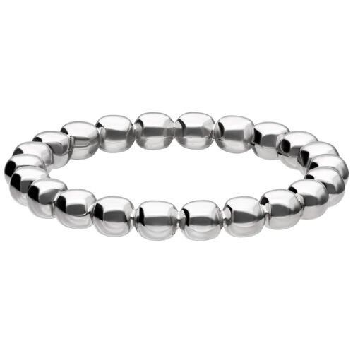 Silberner Bubble Ring aus glänzendem Chirurgenstahl auf weißem Hintergrund