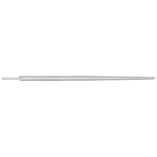 Silberner gerader Einführstift aus Titan, 1,2 mm Stärke, 38,0 mm Länge, auf weißem Hintergrund
